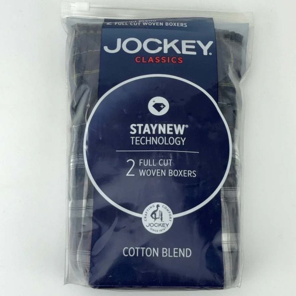 Jockey Classics 2 Pack Full Cut Woven Boxers Plaid 3XL 3TG 48-50 603039940